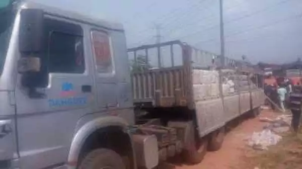 Dangote Truck Loaded With Marijuana Worth Millions Of Naira Seized In Edo [Watch Video]